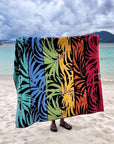 XL-Handtuch - mit Palmenblatt-Muster, bunt, 150 x 175 cm