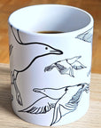 Saevar Seagull - Tasse mit Vogel-Motiv, weiß