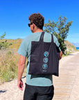 Tote Bag - Organic Cotton, Wingfoil Icons, light blue