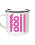 Flo Foil - Emaille-Tasse mit schwarzem Rand (pink)