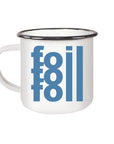 Flo Foil - Emaille-Tasse mit schwarzem Rand (blue)