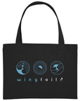 Beach Bag - recycelt, Wingfoil Icons, weiß/hellblau