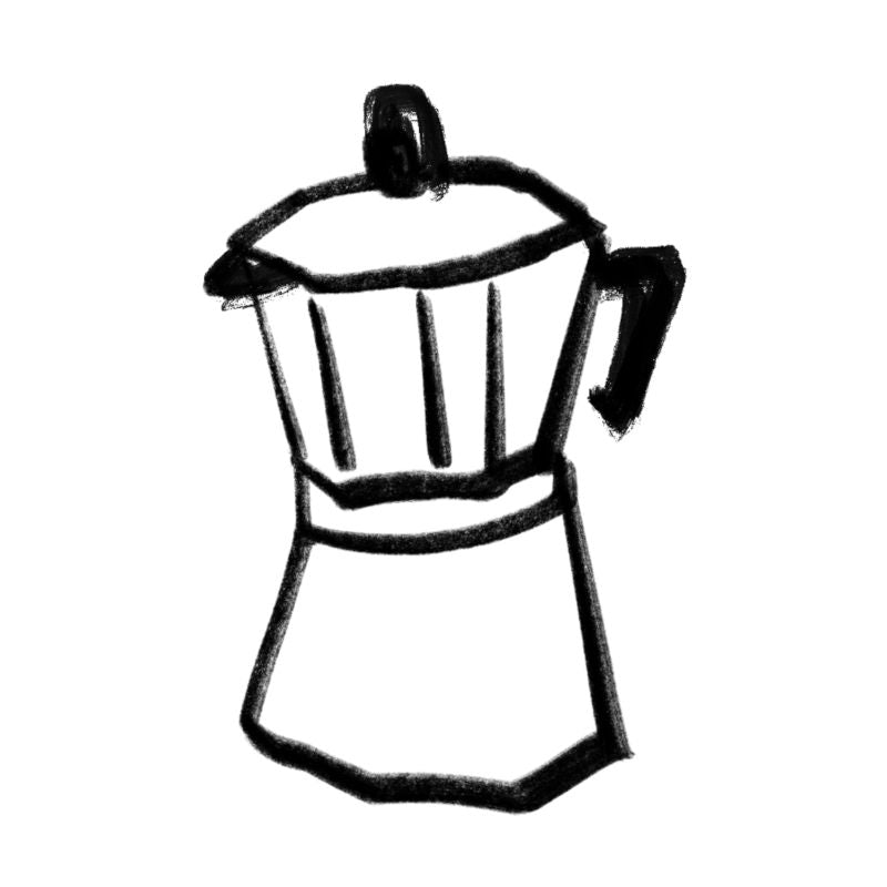 Blauer Espressokocher für die Zubereitung von Espresso im Coastal-Living Stil.