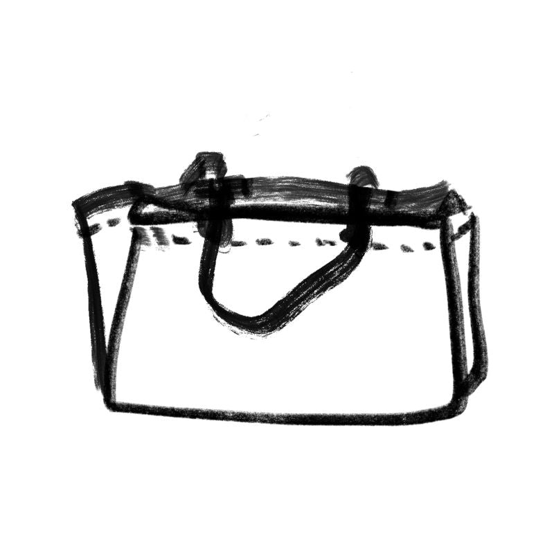 Tote Bag mit Palmen-Motiv von maavr auf Decke am Strand und einer Welle im Hintergrund