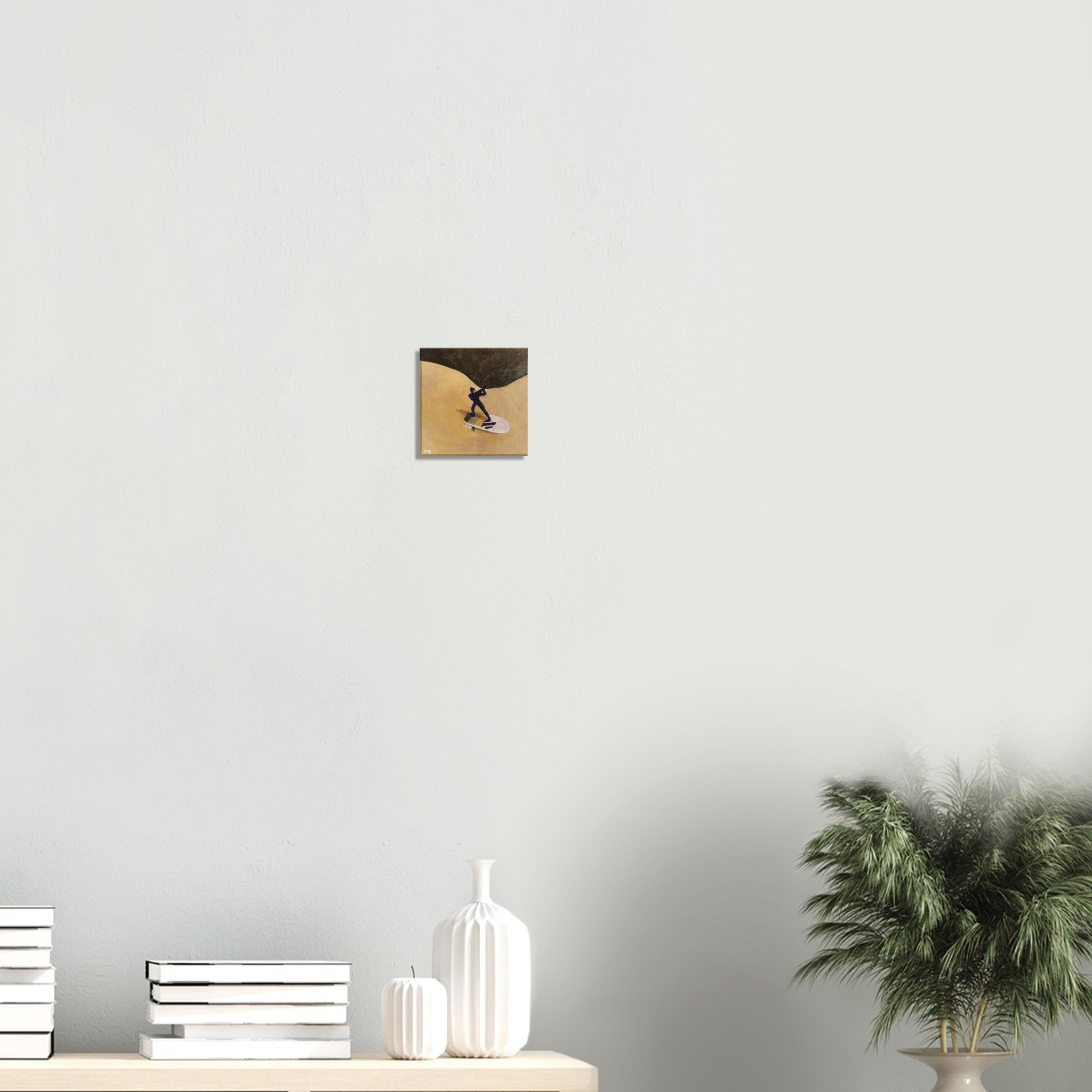 Kleines Wandbild mit Wingfoil-Motiv als dezente Wanddekoration im modernen Wohnraum