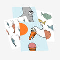 Coastal Cartoon - Grußkarten-Set, 4 Karten, 10,5 × 14,8 cm