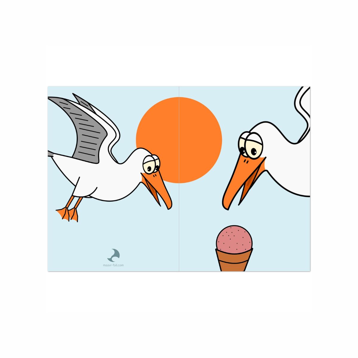 Coastal Cartoon - Grußkarten-Set, 4 Karten, 10,5 × 14,8 cm