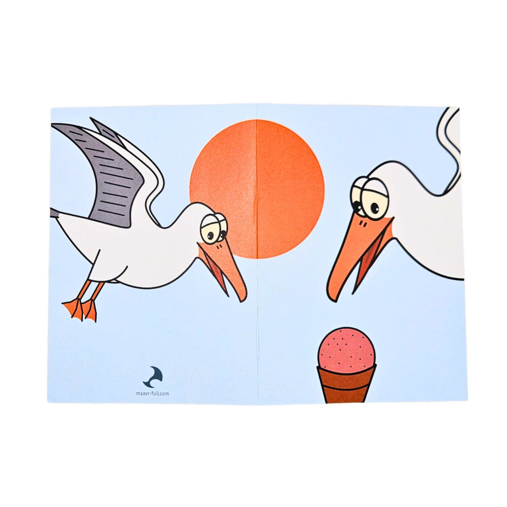 Coastal Cartoon - Greeting Card Set, 4 Cards, 10.5 × 14.8 cm