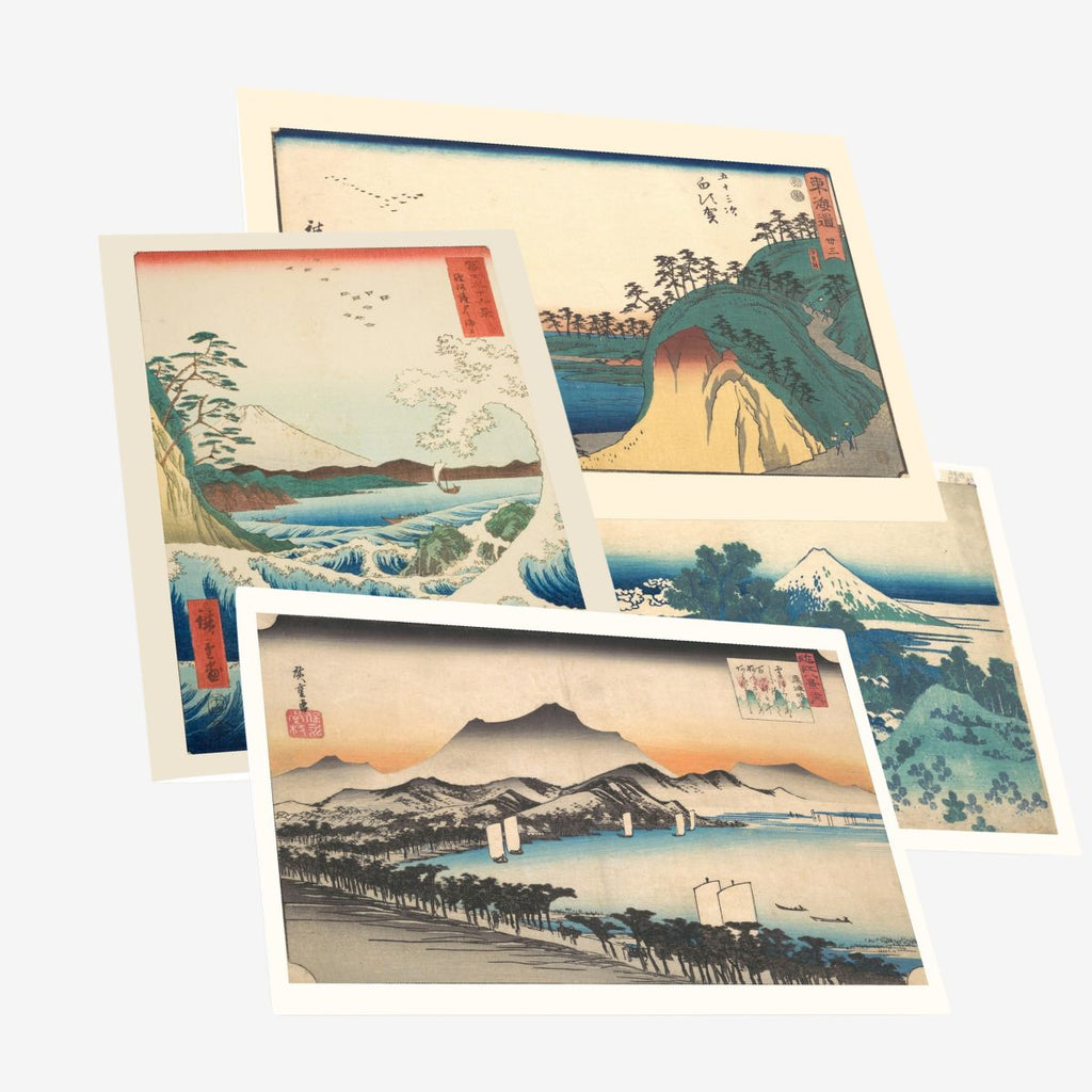 Japanese Coastlines - Greetings Card Set, 4 Cards, 10.5 × 14.8 cm