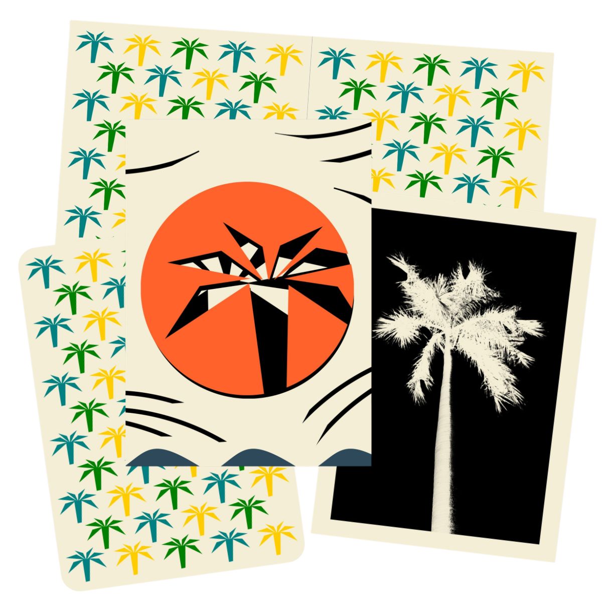 Palms - Post- & Grußkarten-Set, 4 Karten