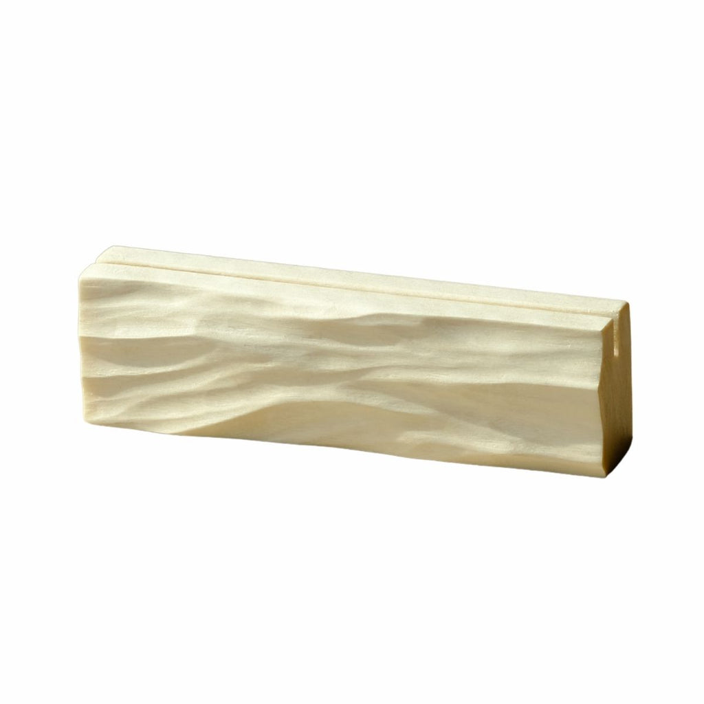 Waves - Karten-, Foto-, Notizhalter mit Wellenrelief, Espe, handgeschnitzt, ca. 15 cm