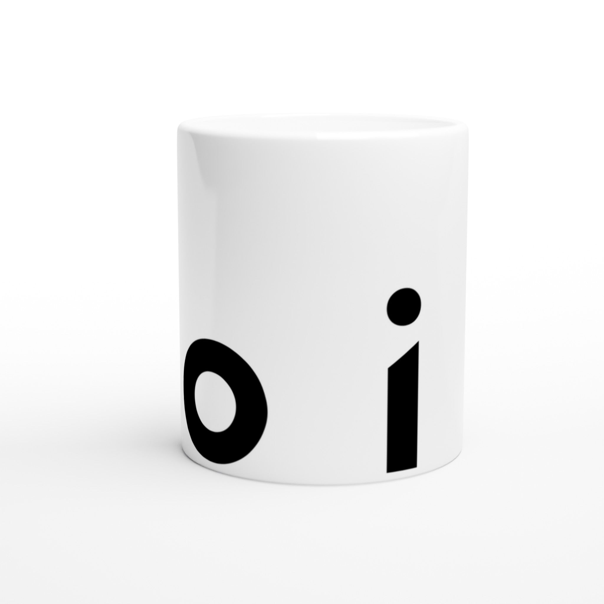 Weiße Tasse mit großem "Foil"-Schriftzug