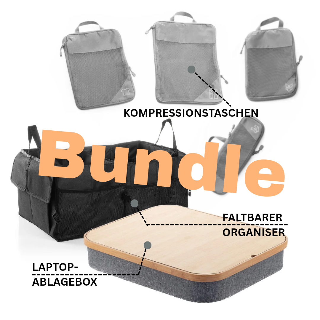 Vanlife Organiser Bundle - 4 Kompressionstaschen, faltbarer Organiser, Laptop-Ablagebox - Bundle zusammengestellt von maavr
