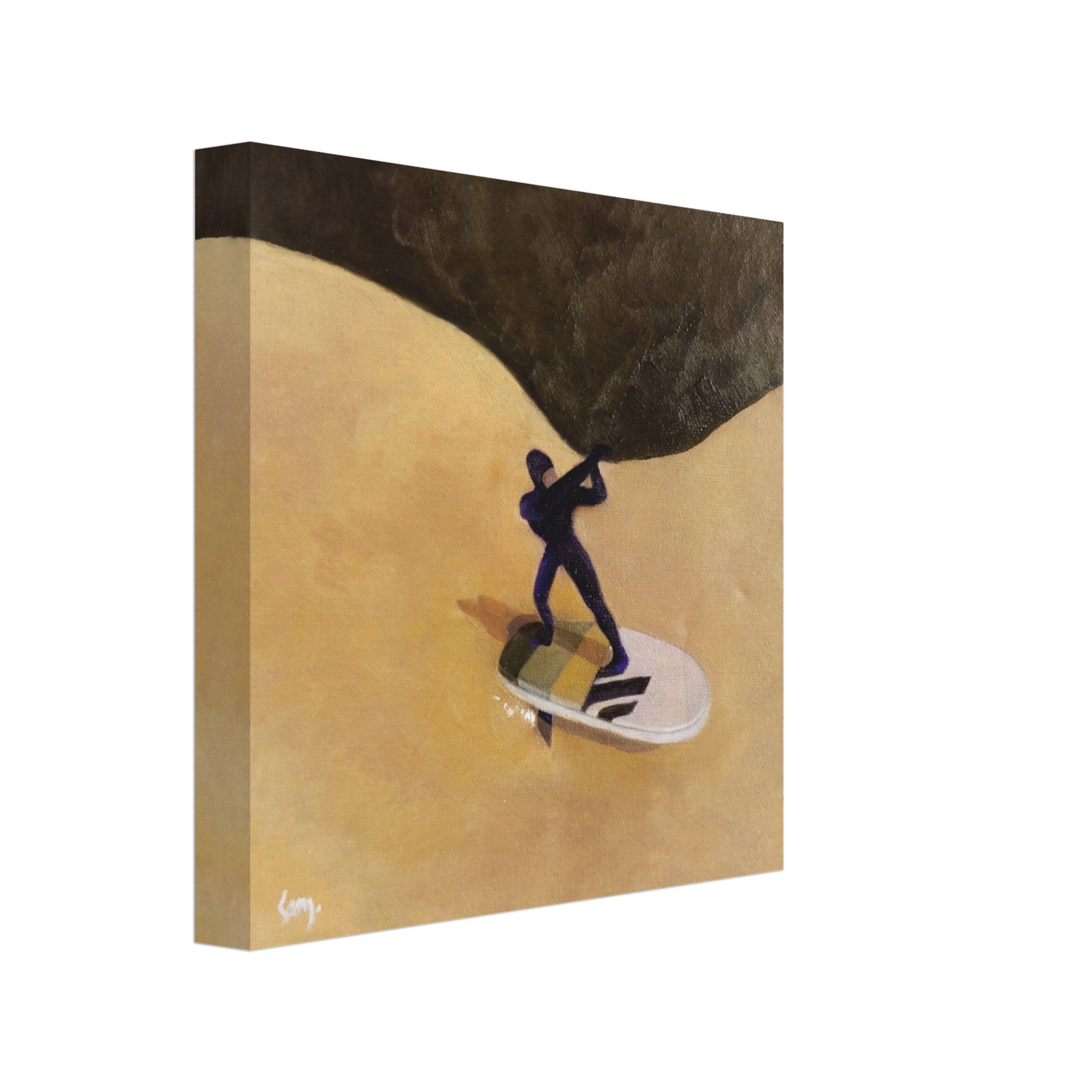 Wandbild mit Wingfoil-Surfer im warmen Farbverlauf als moderner Kunstdruck für die Wand