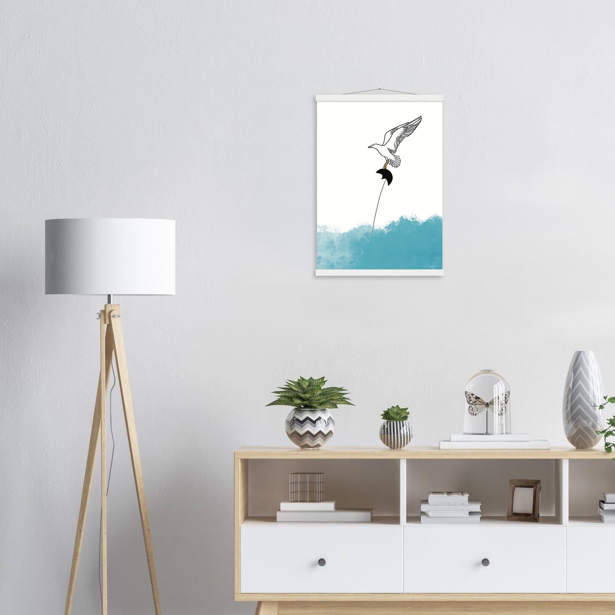 Gusty - Premium-Poster auf mattem, schwerem Papier mit Holzleisten