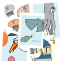 "Not how to start" - Cartoon Postcard Set, 5 Cards