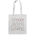 Weiße Tote Bag aus Baumwolle mit Garnelen-Motiv im maritimen Stil