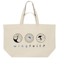 Strandtasche mit Wingfoil-Motiven und Schriftzug