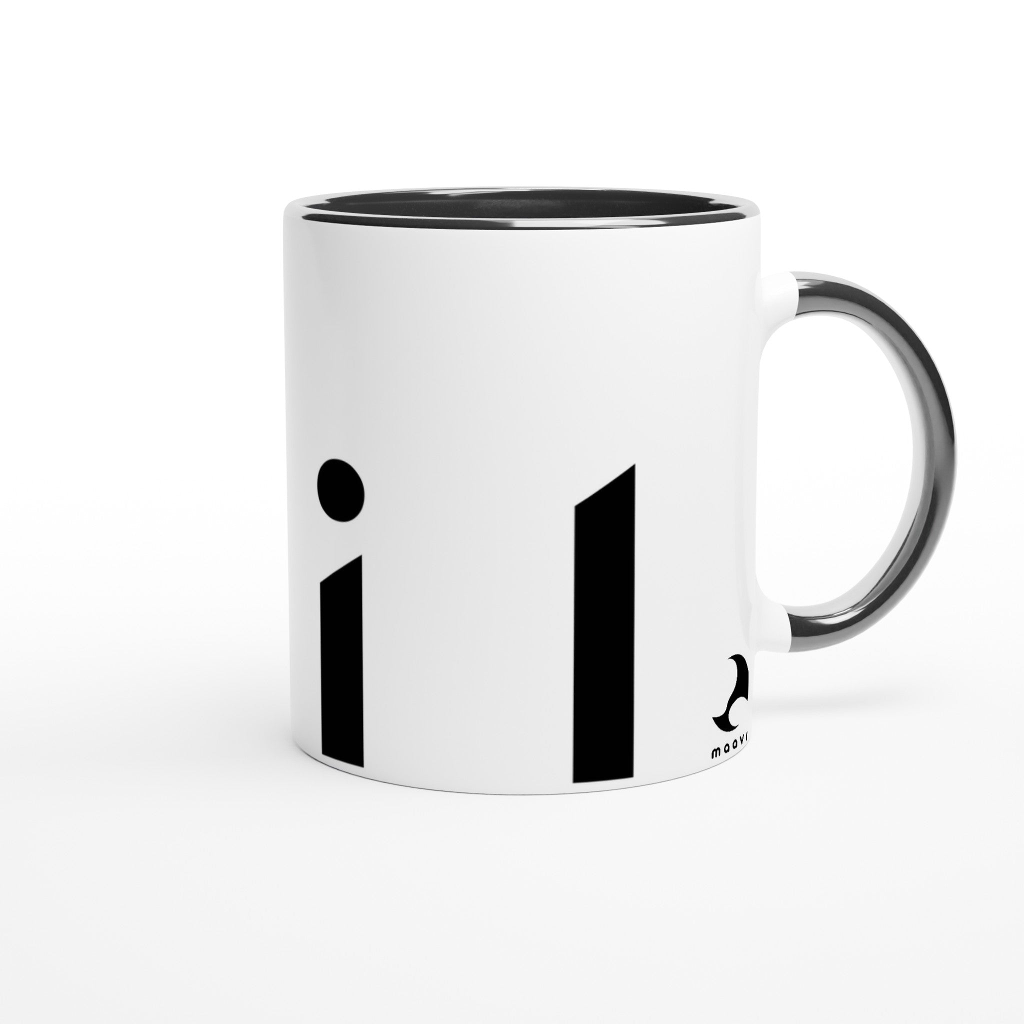 Schwarz-weiße Tasse mit großem "Foil"-Schriftzug