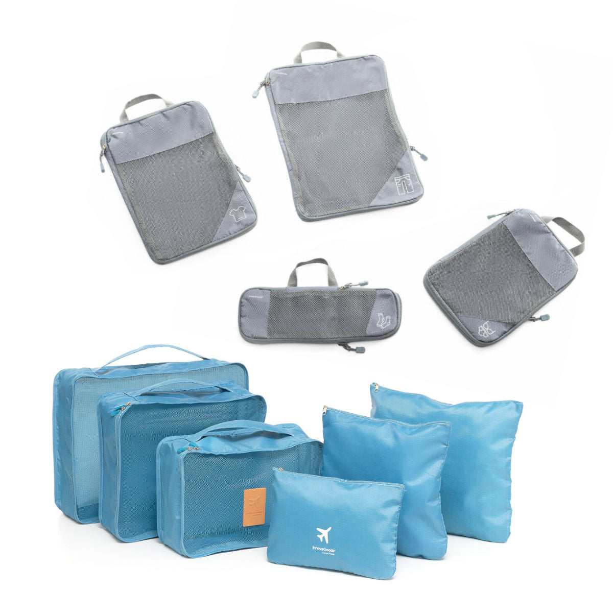 Travel Organiser Set bestehend aus  10 Ordnungstaschen für Kleidung und andere Dinge - zusammengestellt von maavr