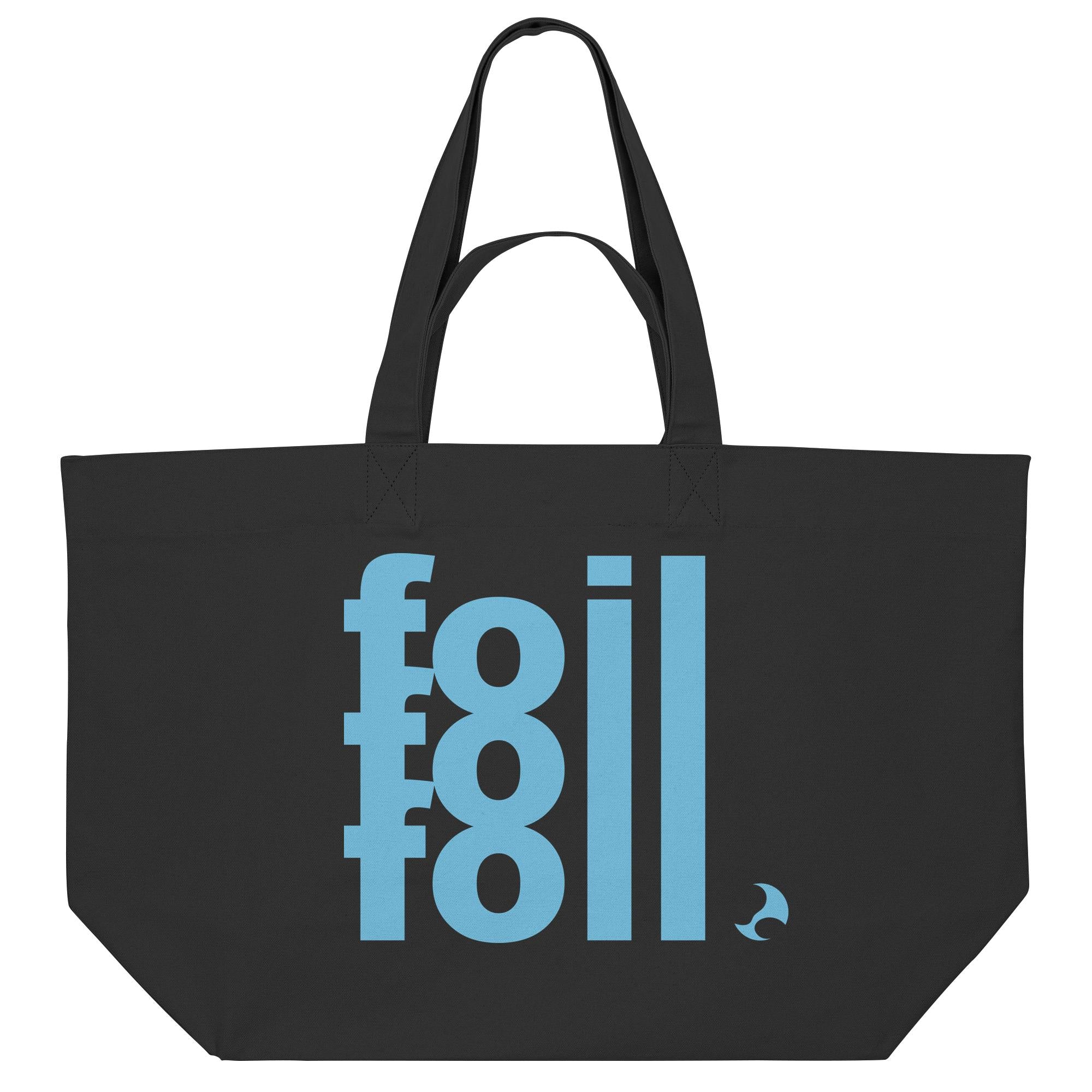 Schwarze Baumwoll-Strandtasche mit Foil Print – große Beach Bag von maavr