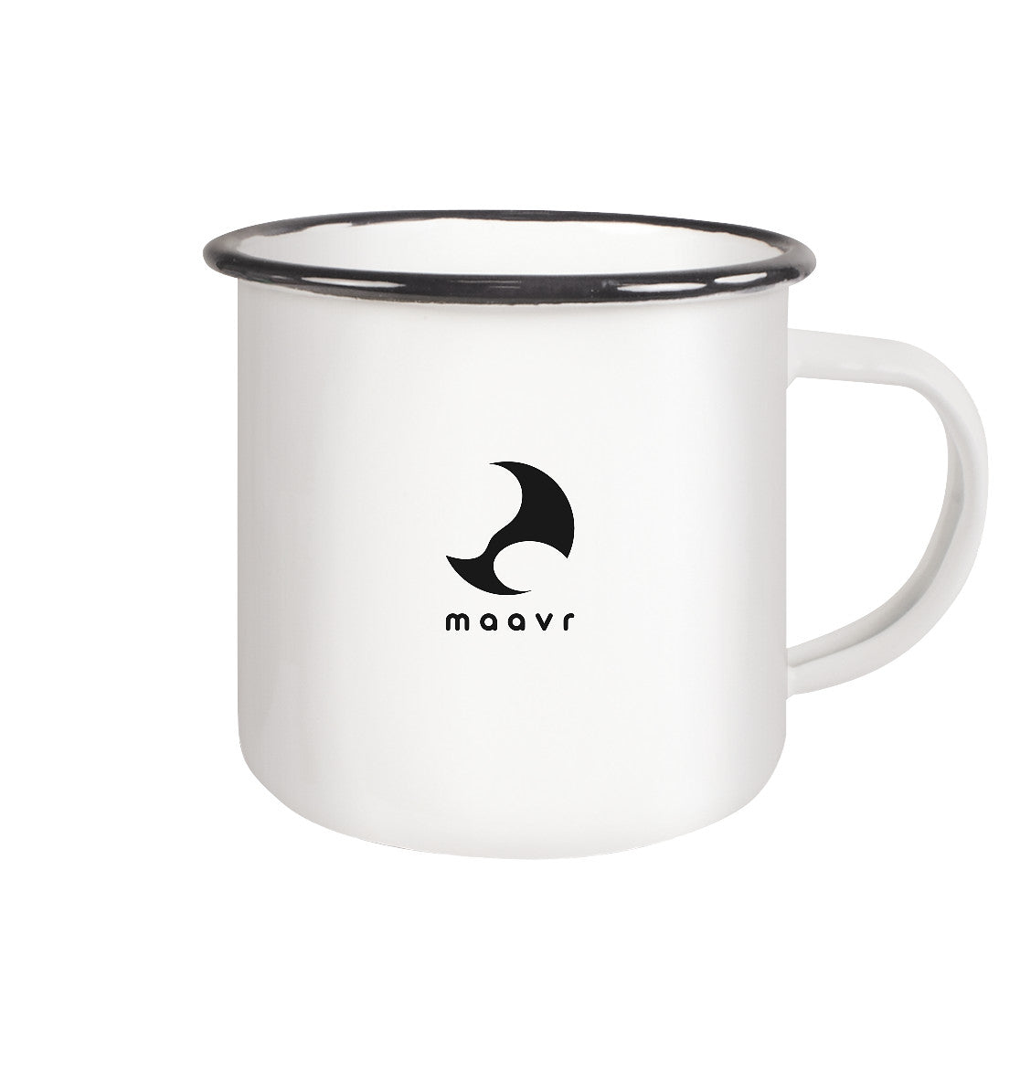 Wingfoil Sun - Enamel mug, white with black rim