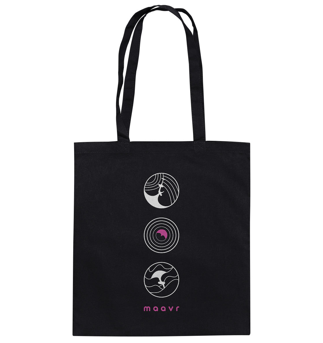 Tote Bag - Bio-Baumwolle, Wingfoil Icons, weiß/pink