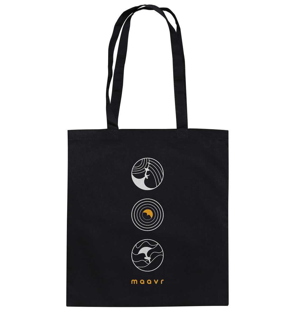 Tote Bag - Bio-Baumwolle, Wingfoil Icons, weiß/orange