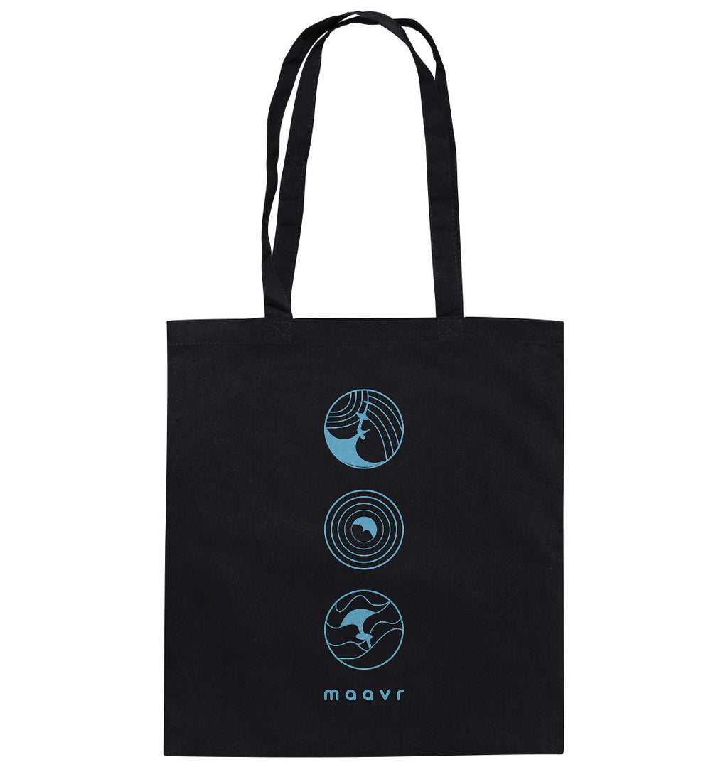 Tote Bag - Bio-Baumwolle, Wingfoil Icons, hellblau