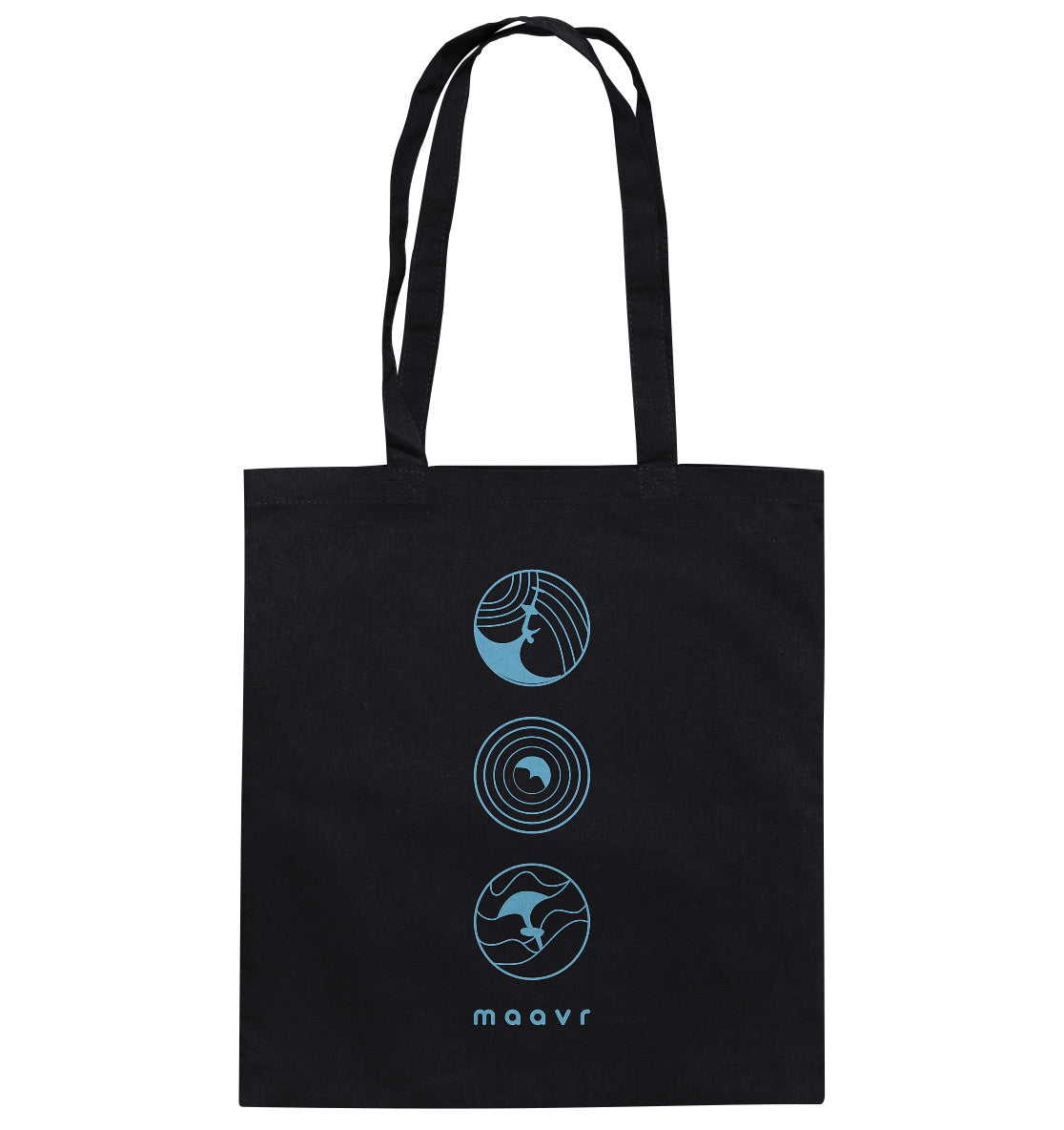 Tote Bag - Bio-Baumwolle, Wingfoil Icons, hellblau