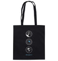 Tote Bag - Bio-Baumwolle, Wingfoil Icons, weiß/hellblau