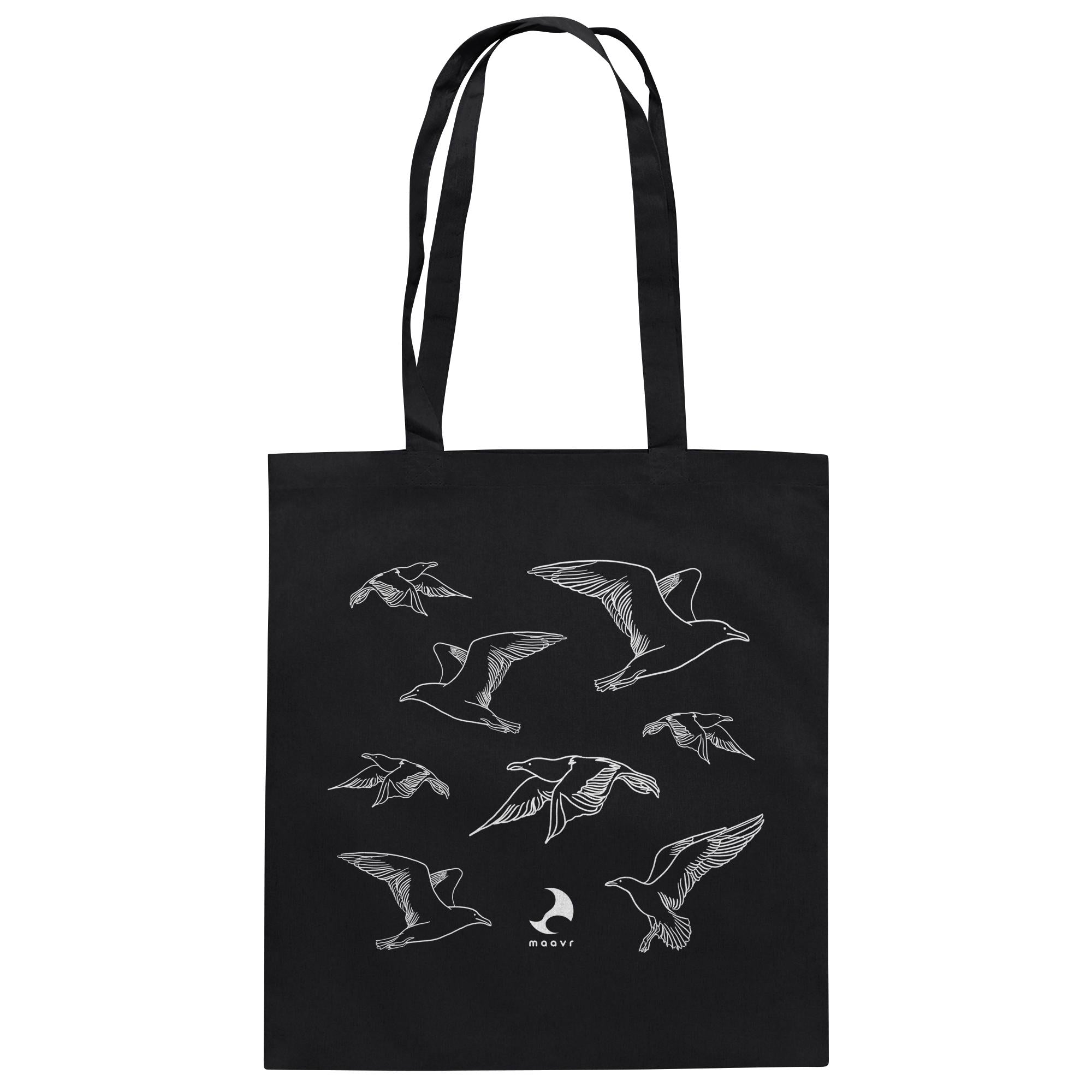 Tote Bag - Bio-Baumwolle, Line Art Möwen