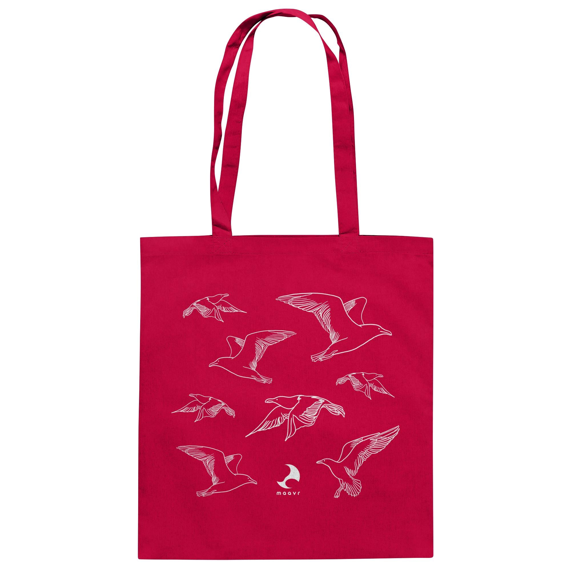 Tote Bag - Bio-Baumwolle, Line Art Möwen