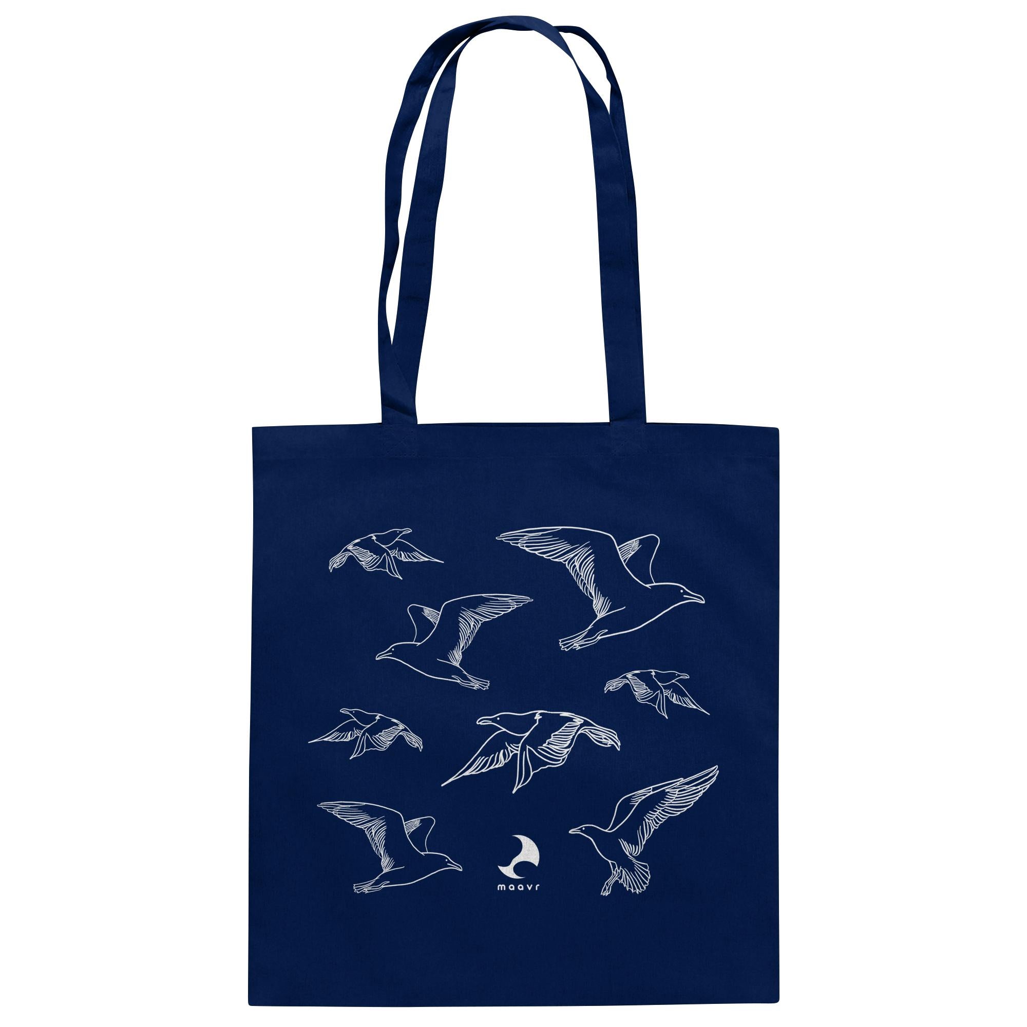 Tote Bag - Bio-Baumwolle, Line Art Möwen