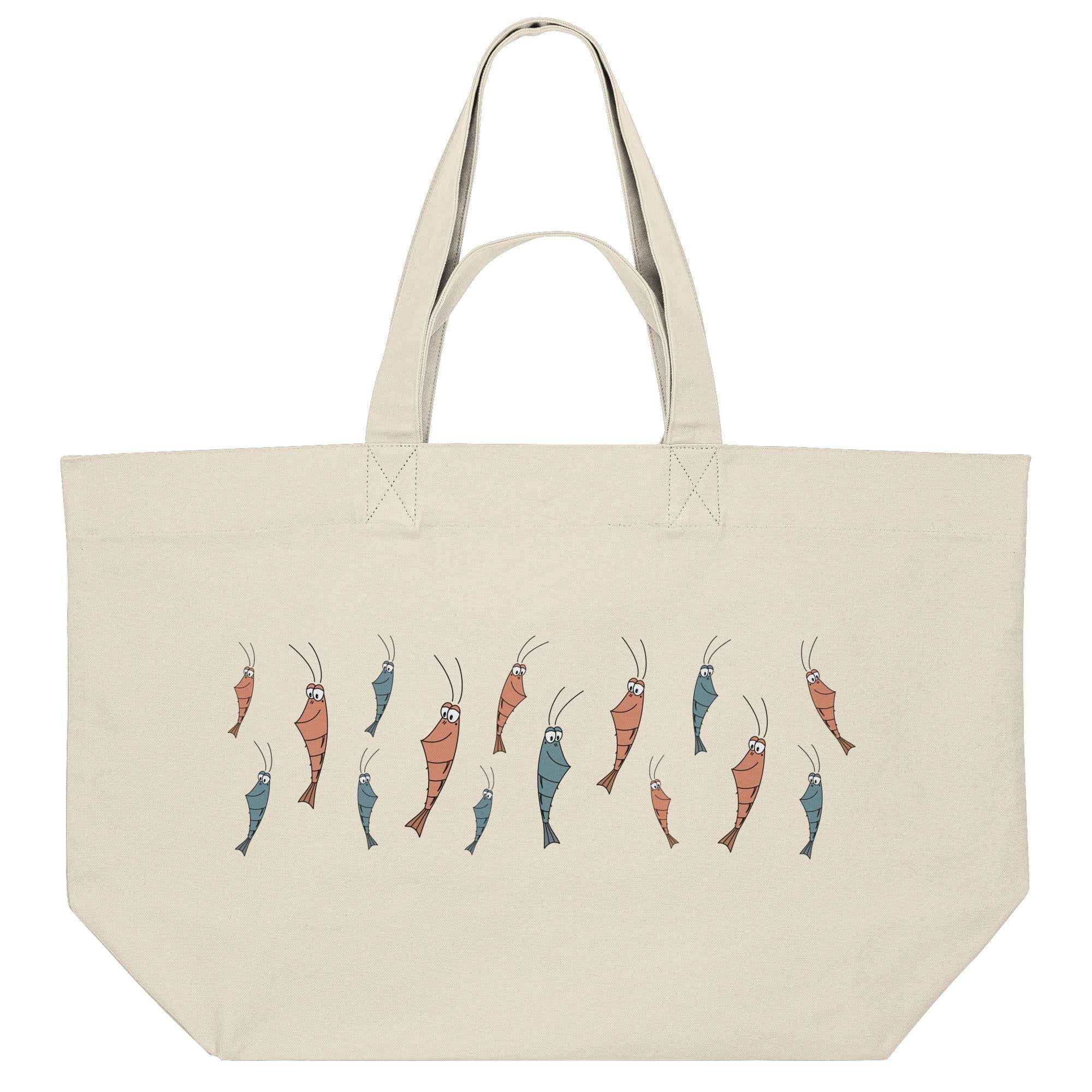 Beach Bag - recycelt, Cartoon Shrimps