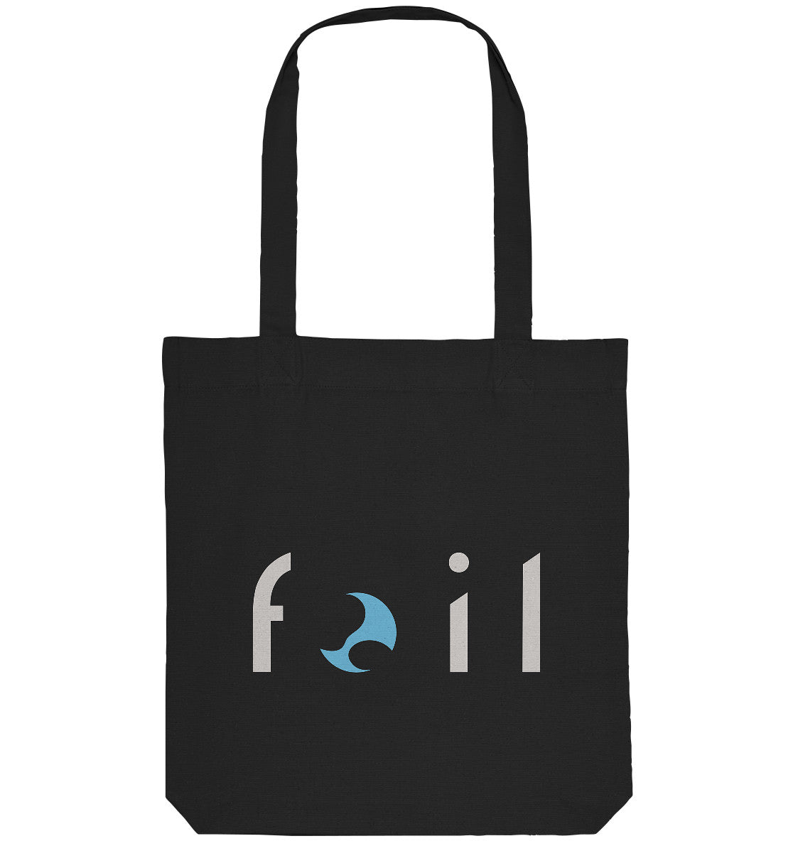 Small Premium Tote Bag - recycled, Foil Logo, light blue