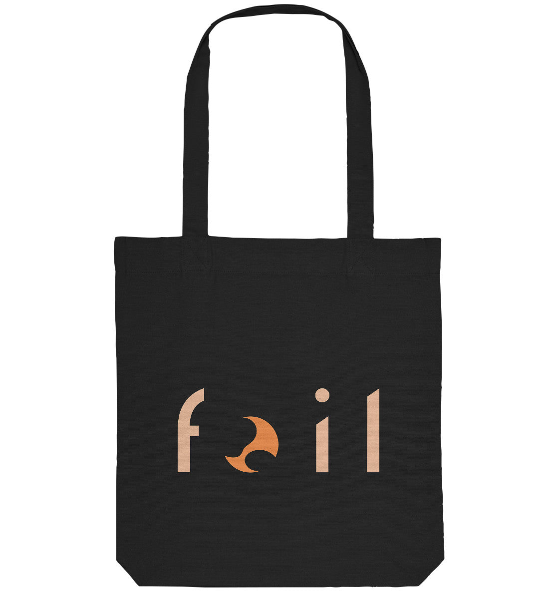 Kleine Premium Tote Bag - recycelt, Foil Logo, orange