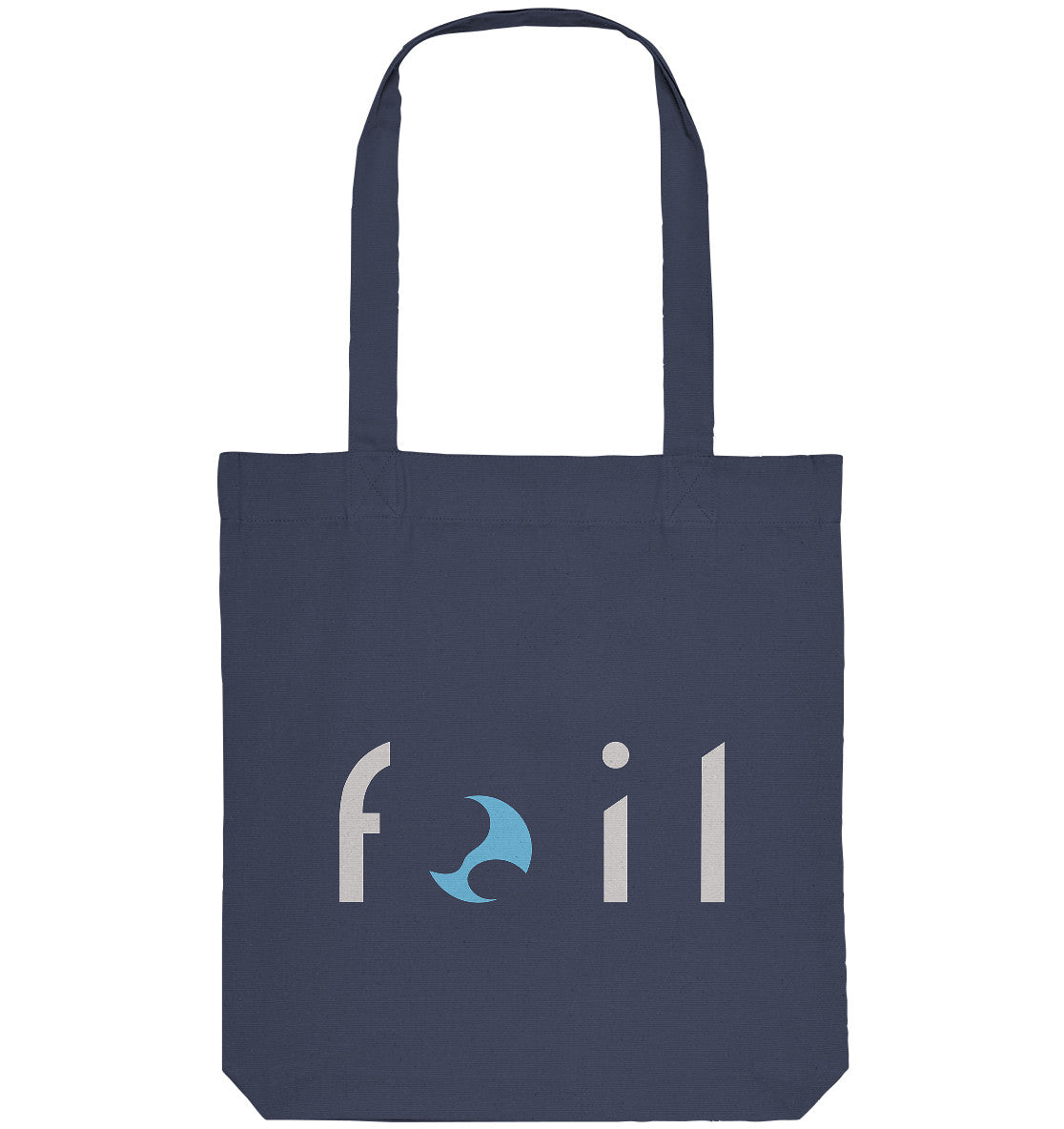 Small Premium Tote Bag - recycled, Foil Logo, light blue
