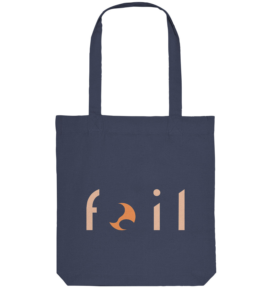 Kleine Premium Tote Bag - recycelt, Foil Logo, orange