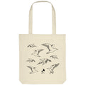 Small Premium Tote Bag - recycled, Line Art Seagulls, black