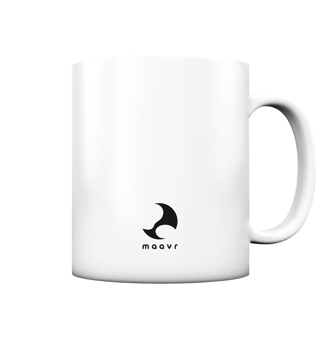 Keramiktasse mit Wingfoil-Logo (maavr) in matter Oberfläche, auf hellem Hintergrund