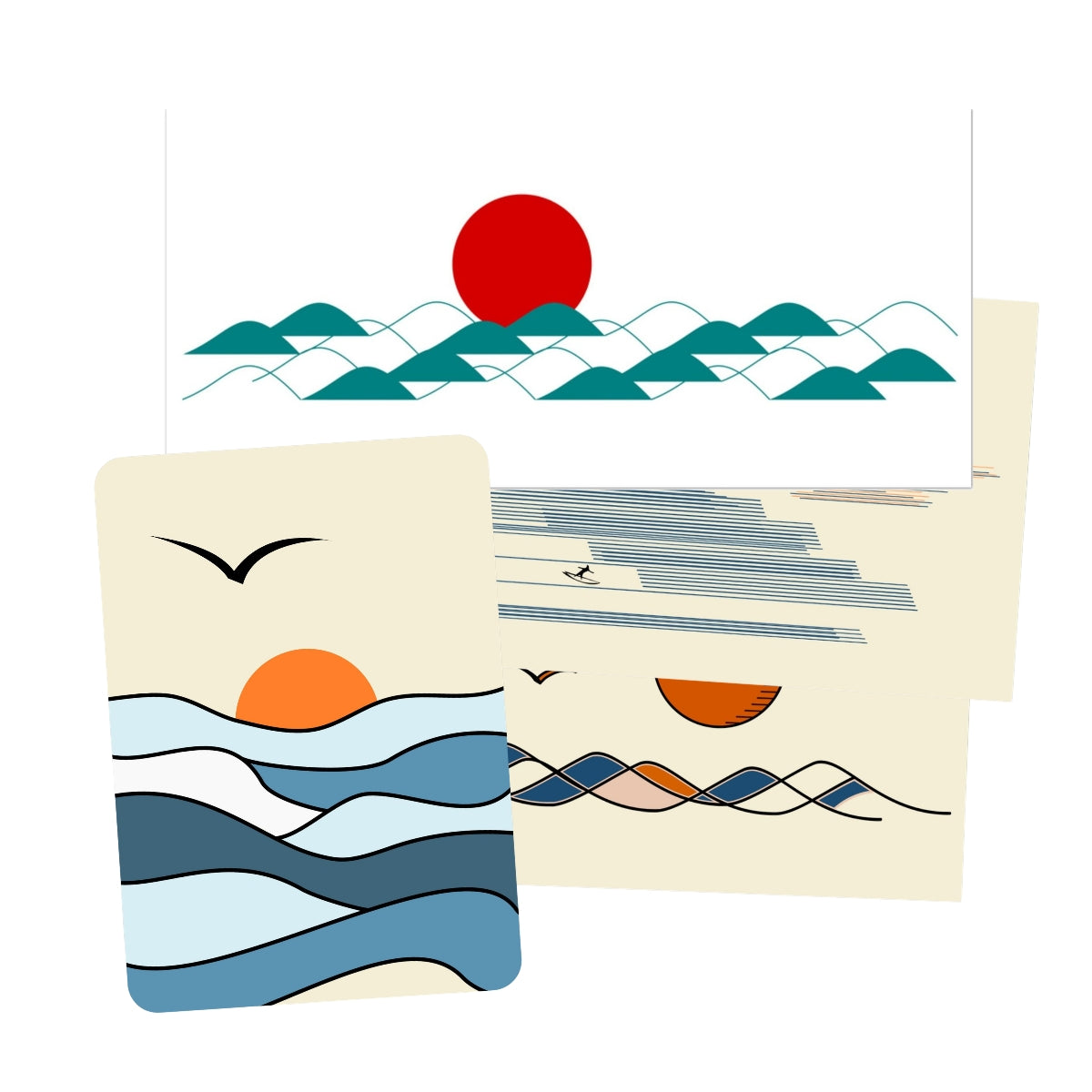 Waves - Postkarten-Set, 4 Karten